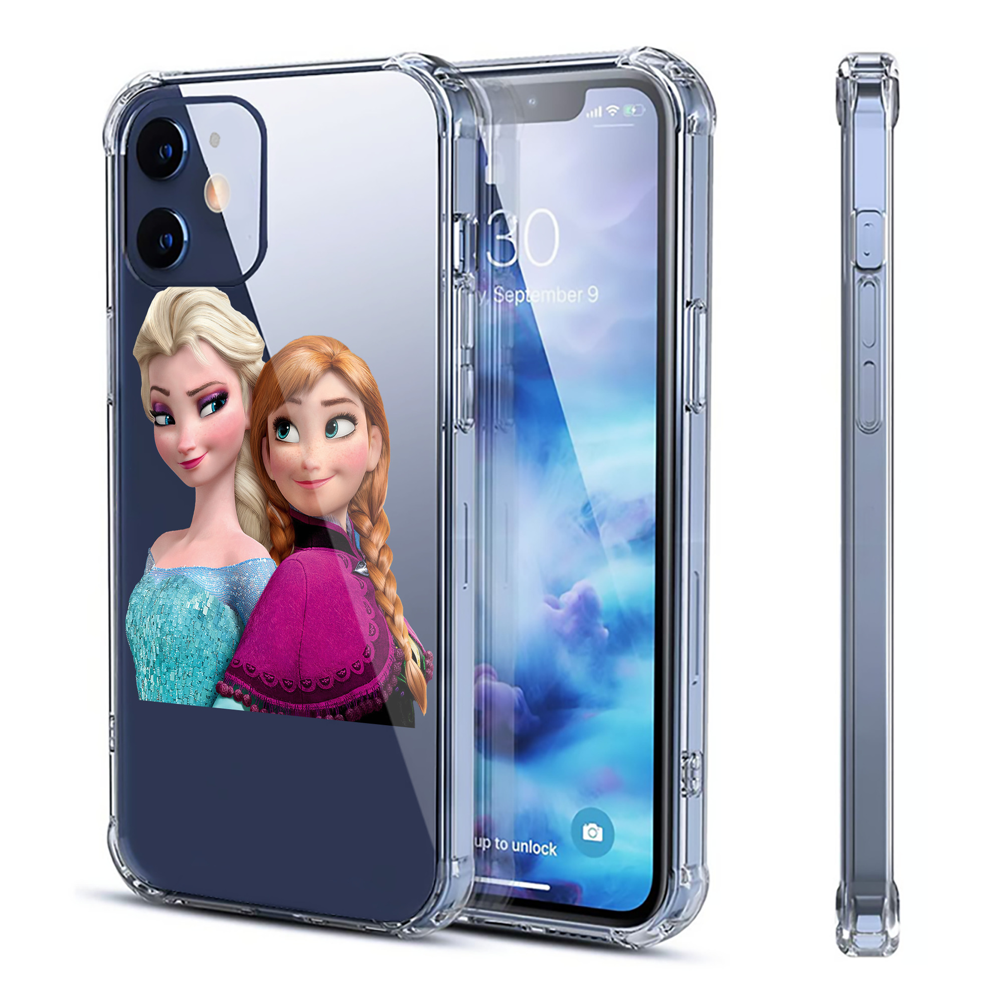 （画像用） アナと雪の女王 アンナ エルサ Frozen Anna Elsa 【iPhone 12シリーズ対応】透明スマホケース（クリアソフトケース）